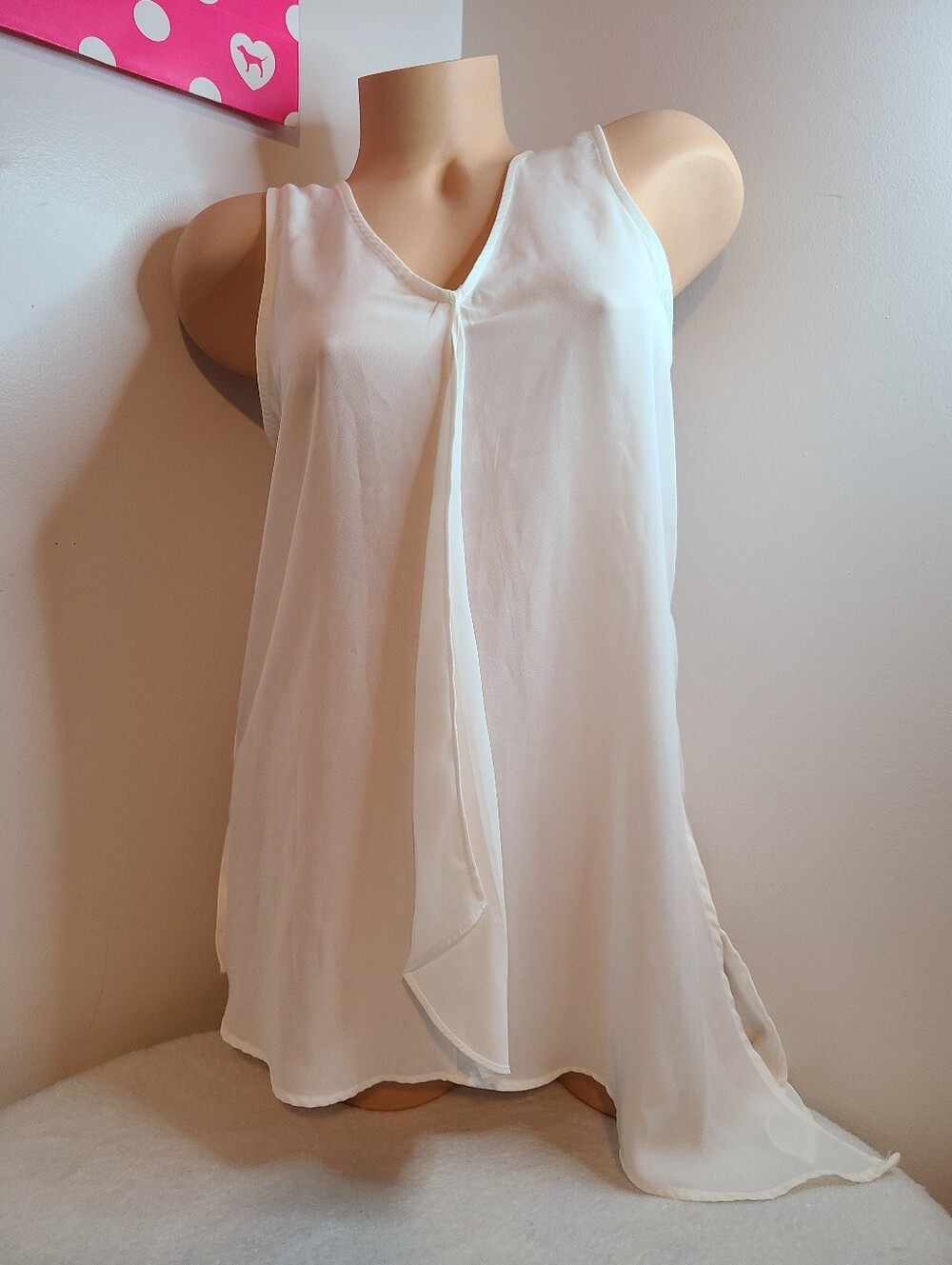 Apt. 9 Lightweight Chiffon Ruffle Asymmetrical Tank Size Sm